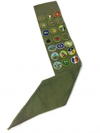 Vintage Boy Scout Merit Badge Sash 1960s - 1970s Bsa Collectible