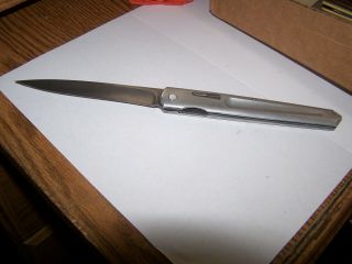Vintage Pocket Knife Liner Lock Spear Point Large 6 1/4 In Close 11 3/8 In Open