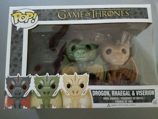 Funko Pop Game Of Thrones Dragon 3 Pack Drogon Rhaegal Viserion Authentic Nib
