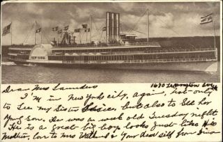 Steamer York Hudson River Day Line Udb Mailed 1907 Steamboat