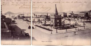 Brazil - 1906 Rio De Janeiro - Place 15 De Novembre Triple Postcard