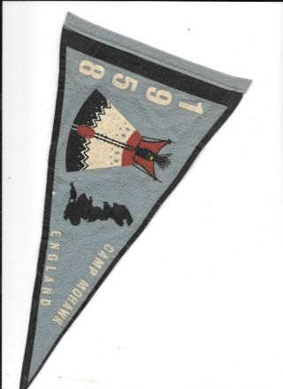 1958 Camp Mohawk Felt Pennant Black Eagle 482 Transatlantic