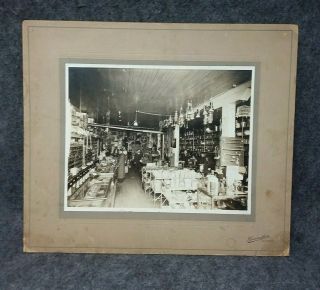 Early 1900 Interior Photo Hardware Store Bicycles,  Oil Lamps,  Graniteware Signs