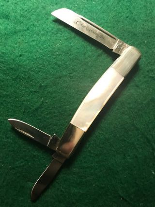 Vintage Mother Of Pearl Mirror Polished Parker Knife 80’s Japan Chickamauga