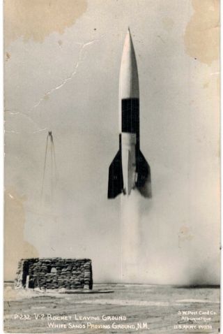 White Sands Rppc Proving Grounds V - 2 Rocket Leaving Ground Launch 1950 Nm