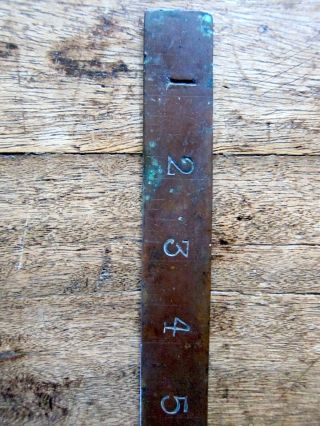 Antique Copper 12 Inch Rule.  Rare Unique Item Mid 1800 