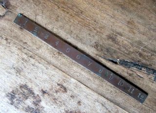 Antique copper 12 inch rule.  Rare unique item mid 1800 ' s 2