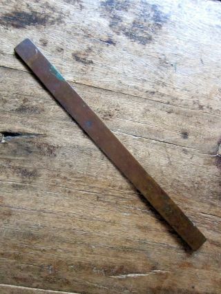 Antique copper 12 inch rule.  Rare unique item mid 1800 ' s 4