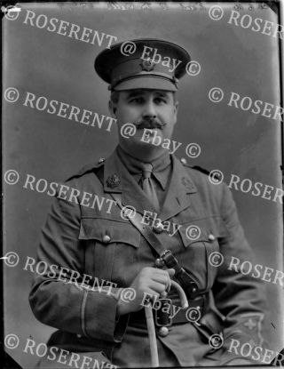 1916 The Army Service Corps - Lt W Murrells - Glass Negative 22 By 16cm