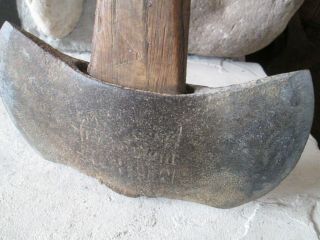 Vintage Double Bit Axe Head Embossed Curved Handle 4 Lbs. 3