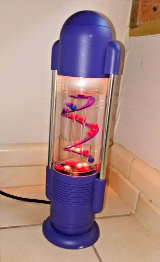 Spiral Motion Lava Type Lamp Lights Up & Balls Rise Then Fall Down Spirally