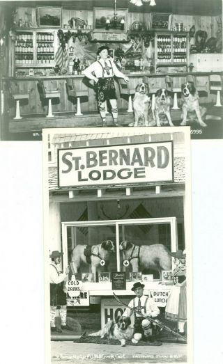 Rppc St.  Bernard Lodge Mill Creek California - Two Vintage Eastman 