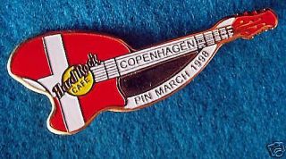 Copenhagen Breadwinner Ovation Danish Flag Guitar Hard Rock Cafe Pin March 1998