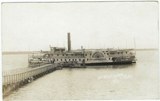 Real Photo City Of Jacksonville Steamboat Sidewheeler Postcard St.  Johns River