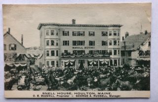Maine Rppc Snell House Celebration Downtown Houlton,  Me.  Real Photo Postcard