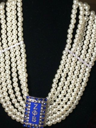 Zeta Phi Beta Inspired 5 Strand Necklace (matching Bracelet Also Available)