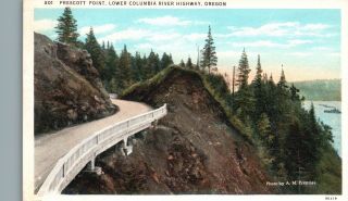 Lower Columbia River Highway,  Oregon,  Or,  Prescott Point,  Vintage Postcard G4706