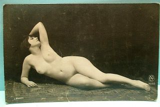 Np Serie 1033 Julian Mandel Nude Woman Retro 1910 Rppc French Postcard