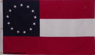 Heavy Duty 2x3 Cotton 13 Star First National Flag - 1st Dixie Civil War