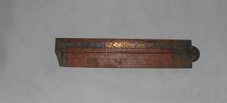Vintage Stanley Rule No.  36 1/2 Boxwood,  Brass,  Folding Caliper 12 " Ruler,  Usa