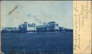 Hutchinson Ks Prison Cyanotype Real Photo Pasted On Postal Card 1906