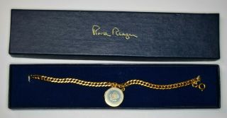 Rare President Ronald Reagan Vip Gift White House Guest Bracelet Seal Signed
