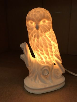 Irice Large White Owl Perfume Night Light Lamp