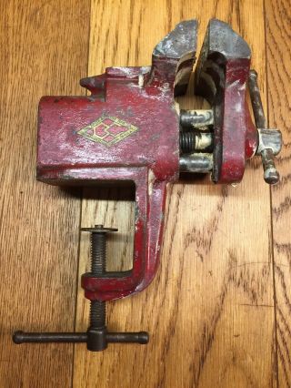 Small Old/vtg Jewelers/silversmith Table/workbench Vise/anvil Antique Tool