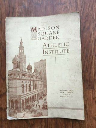 Vintage Madison Square Garden Athletic Institute Nyc Program Opening