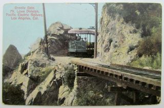 Vintage Postcard Mt.  Lowe Division Pacific Electric Railway Los Angeles Ca Train