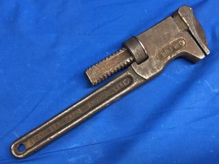 Antique 12” TRIMO Adjustable All Steel Monkey Wrench USA 2