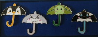 Sea World Umbrella Set Ambassador Pin Set.  Shark,  Dolphin,  Turtle,  Whale