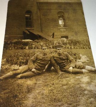 Rare Antique American World War I Military Soldiers Real Photo Postcard Us Rppc
