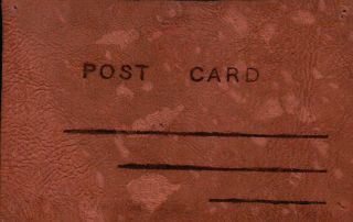 Send Me A Kiss By Wire,  Telephone Couple Vintage LEATHER Postcard 2