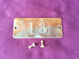 Gamewell Fire Alarm Or Police Call Box Number Plate Brass 13