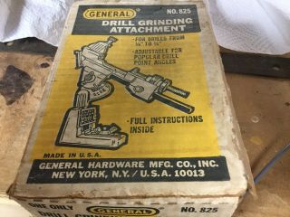 General Drill Grinding Attachment No.  825 And Instructions Usa