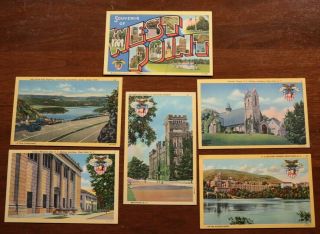 Vintage 50s United States Military Academy West Point Postcards 6 Cards Us