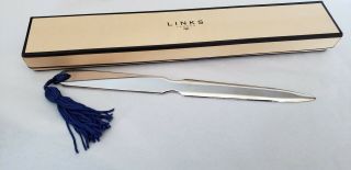 Links Of London Vintage Silver Letter Opener With Blue Silk Tassle