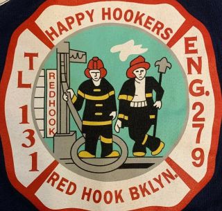 Fdny Nyc Fire Department York City T - Shirt Sz Xl Red Hook Brooklyn E 279