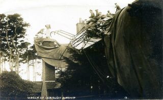 Farnborough - Wreck Of Lebaudy Airship 1911 - Old Real Photo Postcard