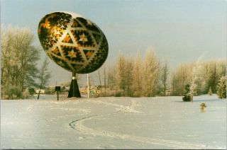 Worlds Largest Pysanka Vegreville Alberta Ab Ukrainian Easter Egg Postcard D94