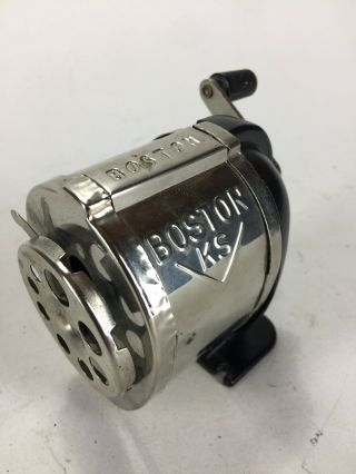 Vintage Boston Ks 8 - Hole Crank Desk/wall Pencil Sharpener Usa