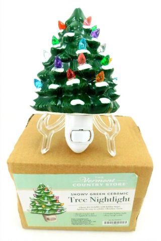 Retro Ceramic Christmas Tree Night Light Multi Color Bulbs Vermont Country Store