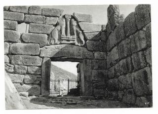 Mycenae,  Greece,  Lion Gate Vintage Plain Back Postcard 295p