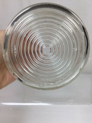 Vintage Jelly Jar Style Molded Clear Glass Porch Hallway Light Cover Globe 4” 5