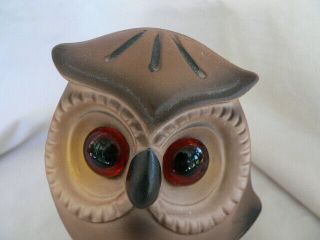 Vintage Josef Originals Ceramic Owl Night Light Lamp Glass Eyes Japan Figurine 2
