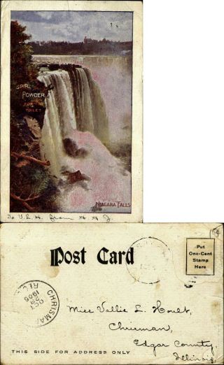 Niagara Falls Advertising Spiro Powder For The Toilet Udb Mailed 1905