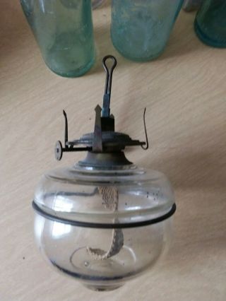 Vintage Antique Lamp B&h Hangs On Wall