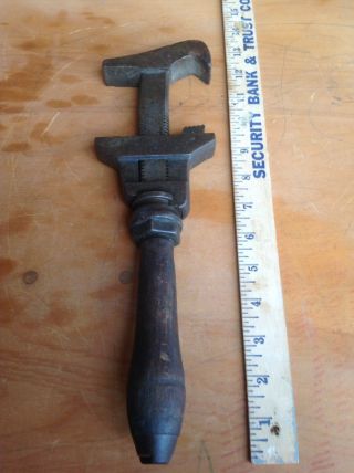 Vintage Bemis Tool Adjustable Wrench Hooked End Primitive Collectable Tool