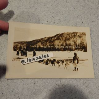 Indian Dog Sled Team British Columbia Canada Skeena River Real Photo Postcard